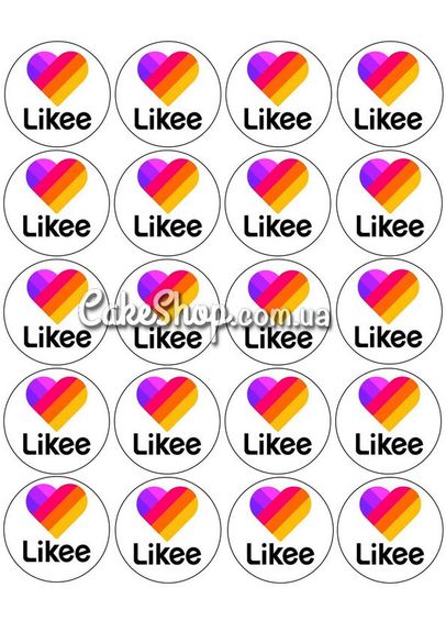 ⋗ Вафельна картинка для капкейків LIKEE 3 купити в Україні ➛ CakeShop.com.ua, фото