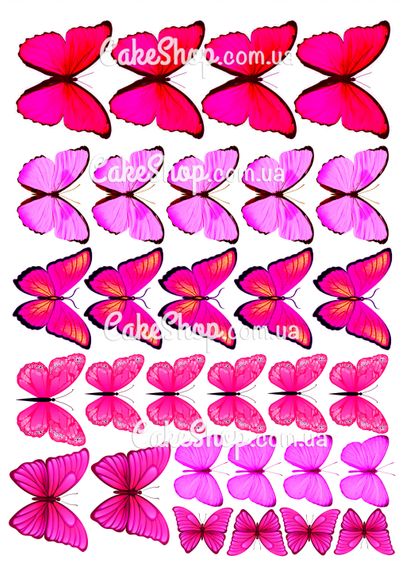 ⋗ Вафельна картинка Метелики 3 купити в Україні ➛ CakeShop.com.ua, фото