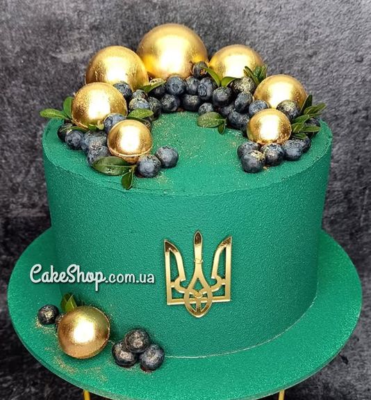 ⋗ Акриловый топпер Lion мини Тризуб 7 см золото купить в Украине ➛ CakeShop.com.ua, фото