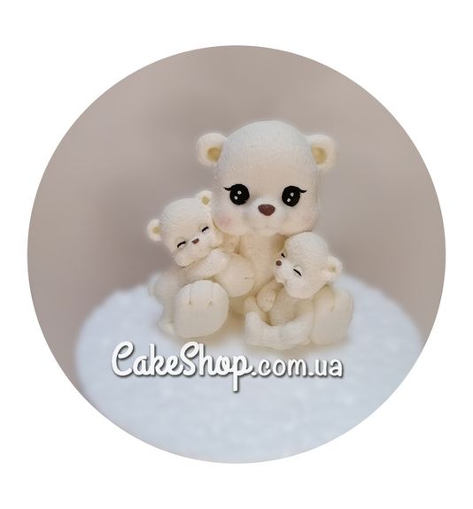 ⋗ Шоколадная фигурка Мишка с двумя детьми Белый ТМ ДомК купить в Украине ➛ CakeShop.com.ua, фото