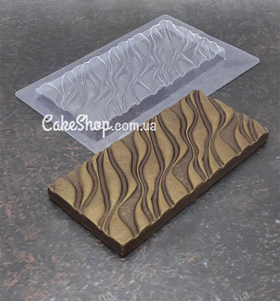Пластиковая форма для шоколада плитка Волны - фото