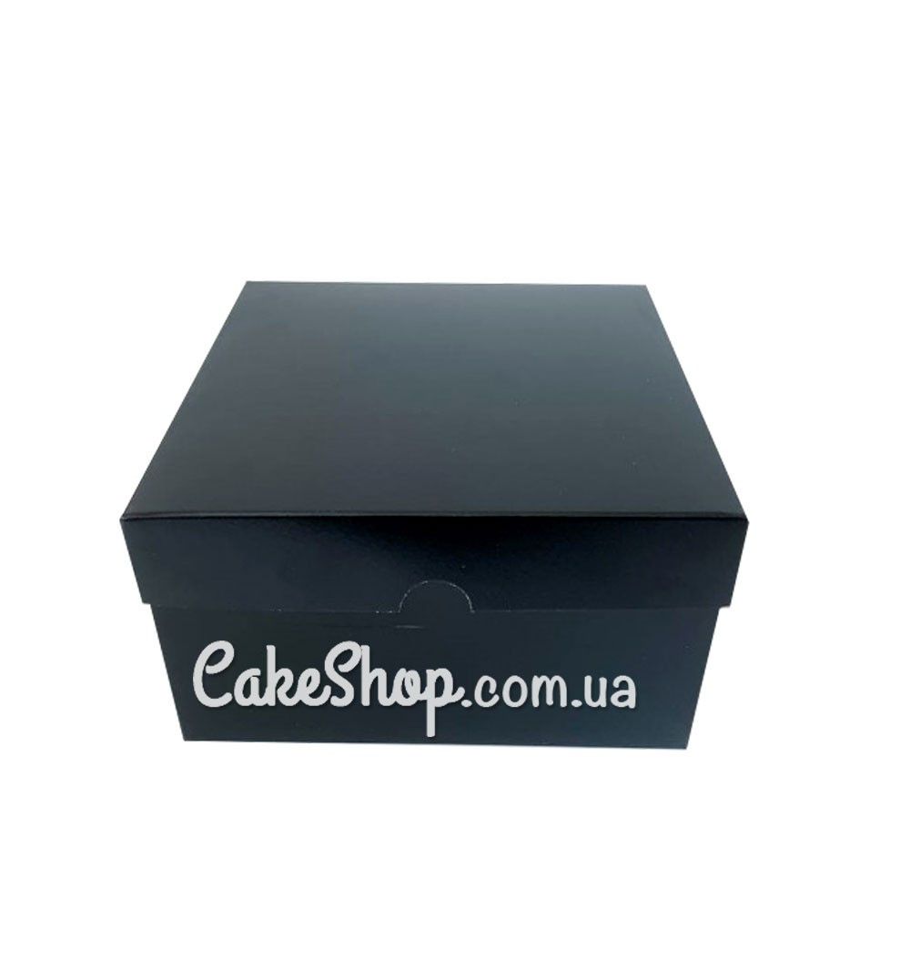 ⋗ Коробка для подарунків,бенто-торта чорна, 16х16х9см купити в Україні ➛ CakeShop.com.ua, фото