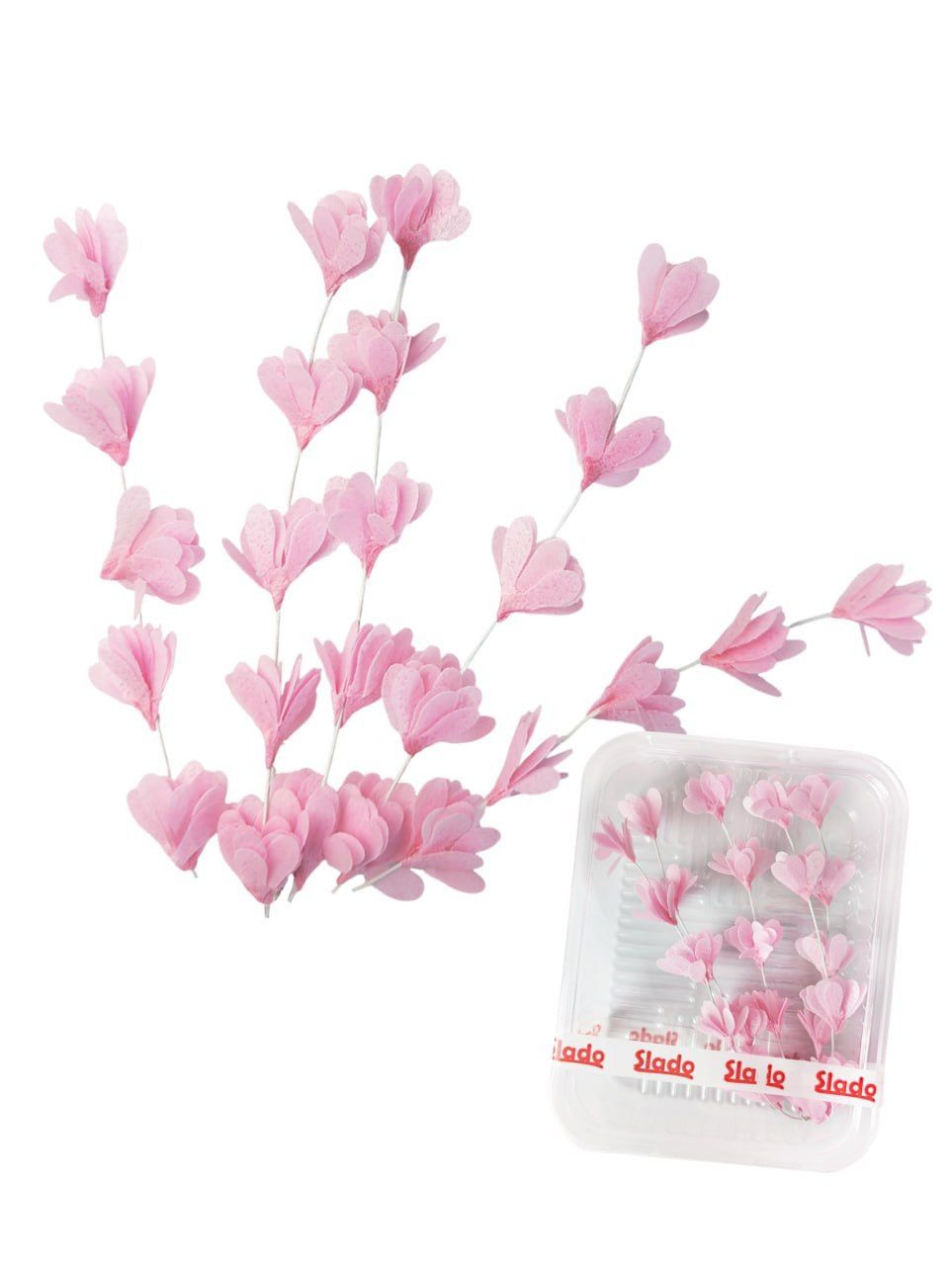 ⋗ Вафельный цветок Веточка сакуры розовая ТМ Сладо купить в Украине ➛ CakeShop.com.ua, фото