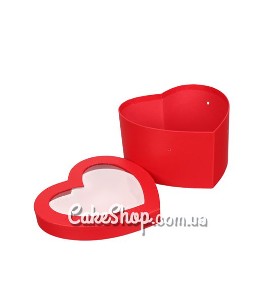 ⋗ Коробка Серце з ручками, 26,4х25,4х12 см Червона купити в Україні ➛ CakeShop.com.ua, фото