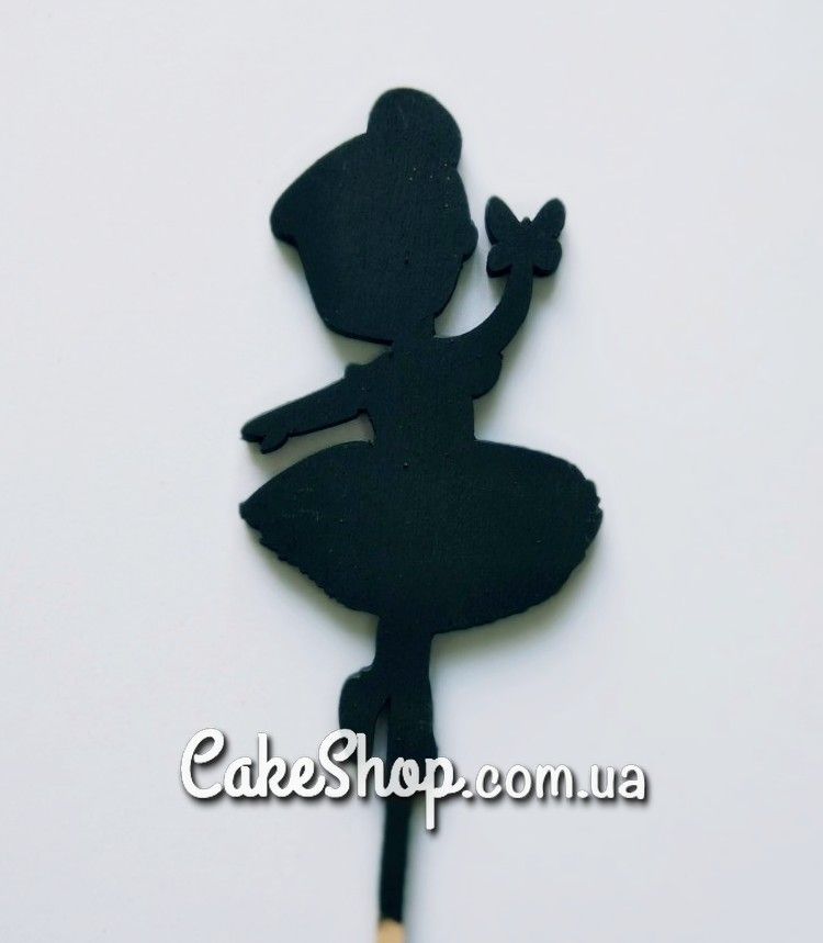 ⋗ Деревянный топпер для декора Маленькая балерина купить в Украине ➛ CakeShop.com.ua, фото