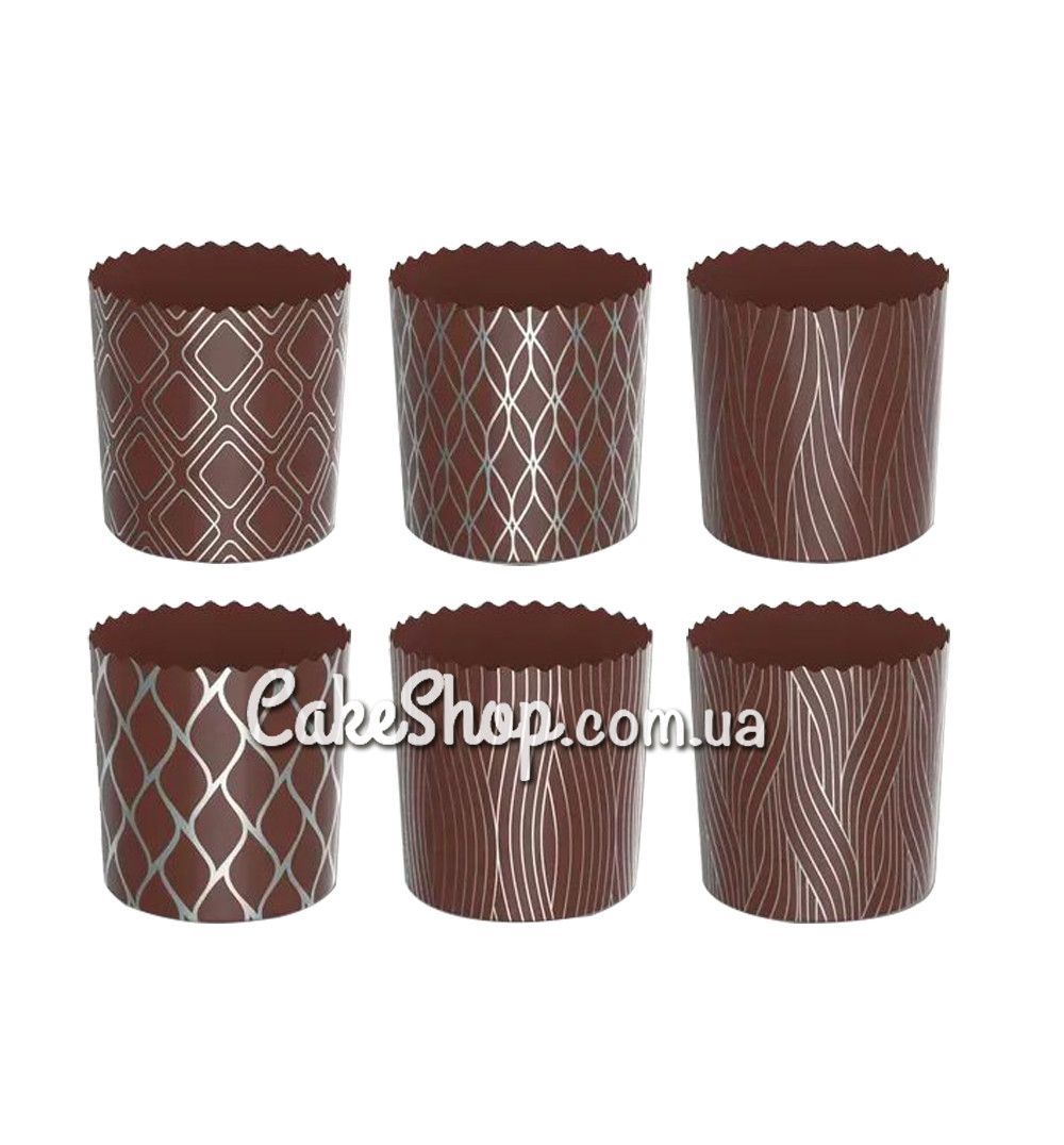 ⋗ Форма для великодньої паски d-130 мм, Темний фон Преміум (набір 10 шт.) купить в Украине ➛ CakeShop.com.ua, фото