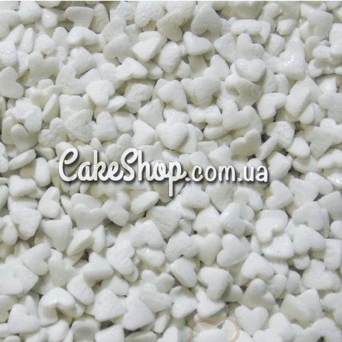 Посипка цукрова Сердечки білі, 50 г - фото