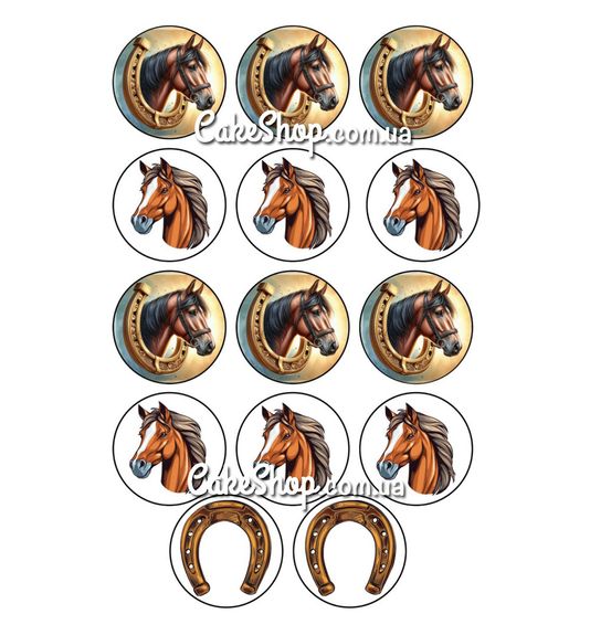 ⋗ Цукрова картинка Коні 2 купити в Україні ➛ CakeShop.com.ua, фото