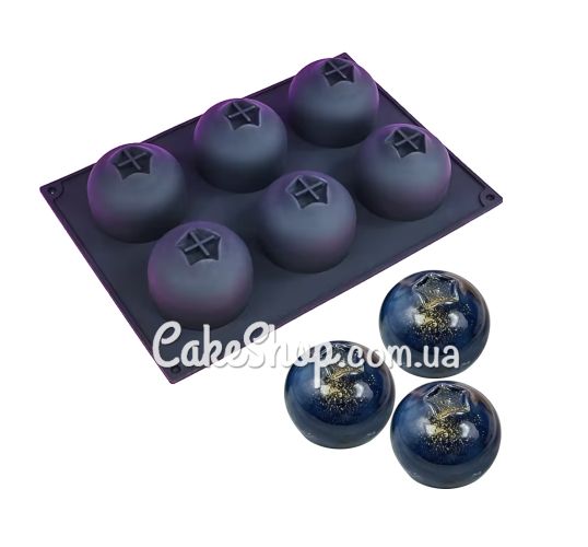 ⋗ Силиконовая форма для евродесертов Черника, 6 шт купить в Украине ➛ CakeShop.com.ua, фото
