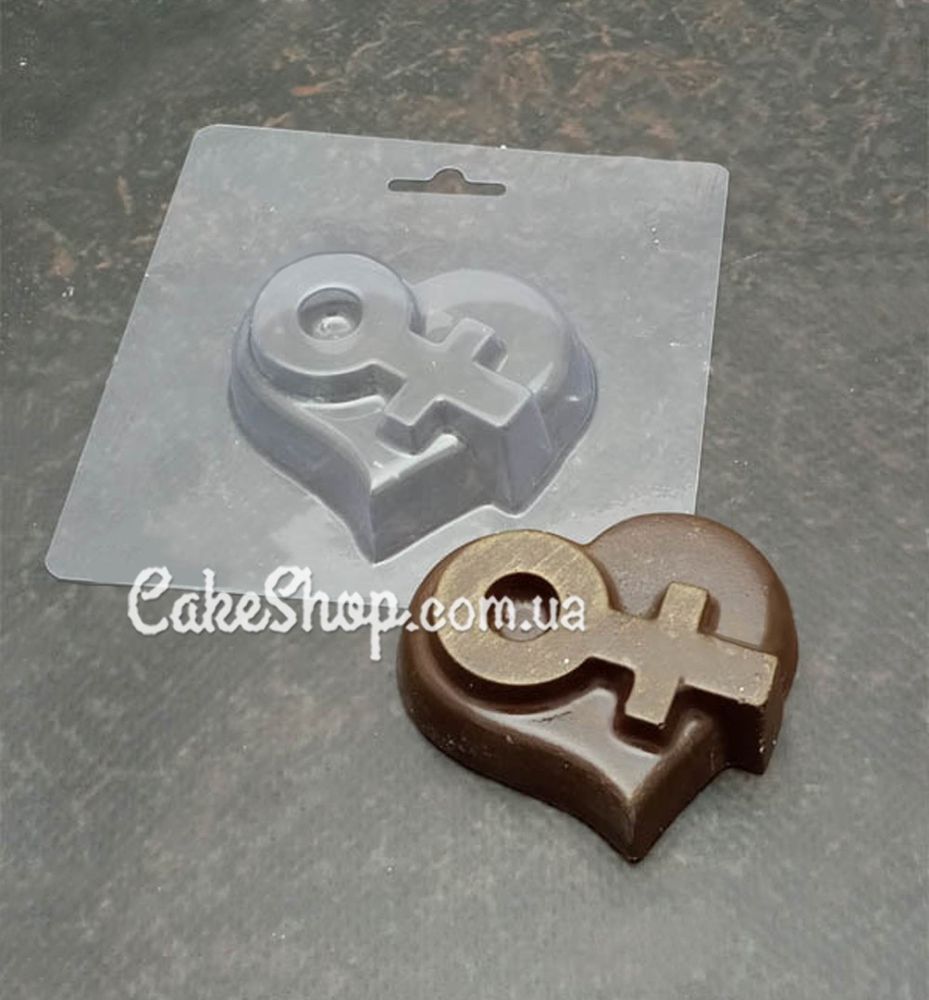 Пластиковая форма для шоколада Сердце женское - фото