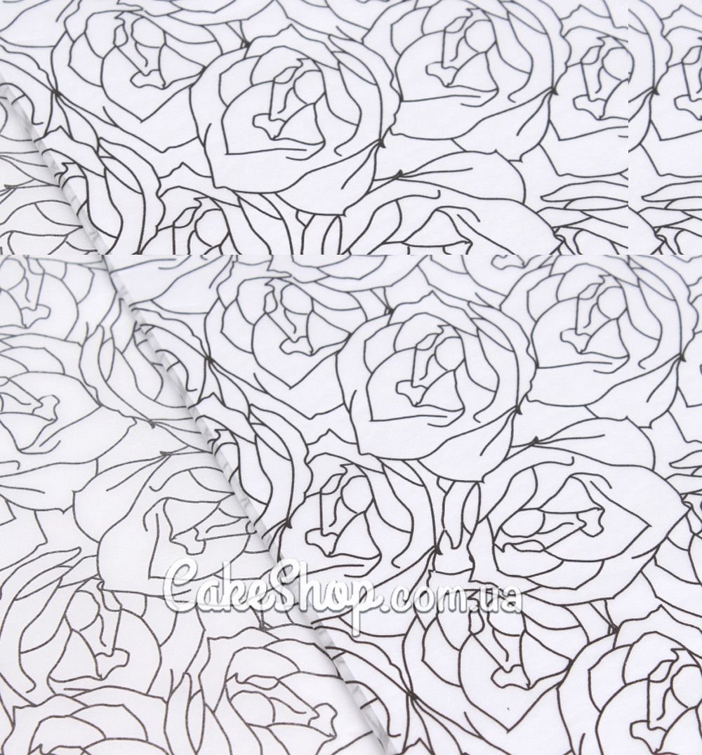 ⋗ Бумага тишью принт Розы, 5 листов купить в Украине ➛ CakeShop.com.ua, фото