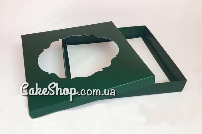 ⋗ Коробка для пряников с окошком Зеленая, 21*21*3 см купить в Украине ➛ CakeShop.com.ua, фото