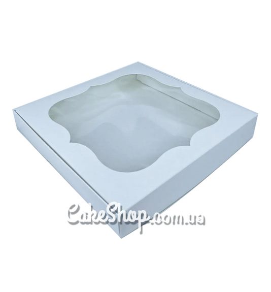 ⋗ Коробка для печива з фігурним вікном Біла, 20х20х3 см купити в Україні ➛ CakeShop.com.ua, фото