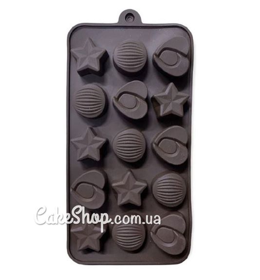 ⋗ Силиконовая форма для конфет Ассорти, 15 шт купить в Украине ➛ CakeShop.com.ua, фото