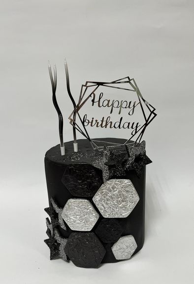 ⋗ Сахарные фигурки С Днем Рождения серебро ТМ KD купить в Украине ➛ CakeShop.com.ua, фото