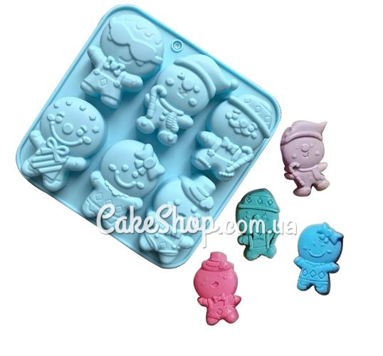 ⋗ Силіконова форма Новорічні веселі чоловічки купити в Україні ➛ CakeShop.com.ua, фото