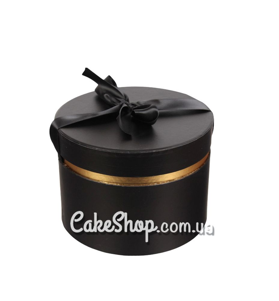 Коробка подарункова з бантом Чорна, 18 см - фото
