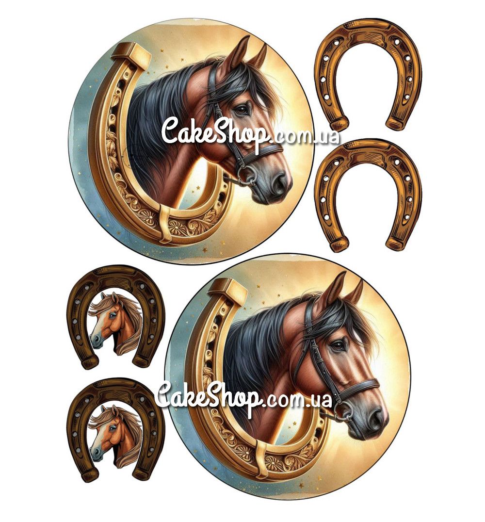 ⋗ Цукрова картинка Коні 1 купити в Україні ➛ CakeShop.com.ua, фото