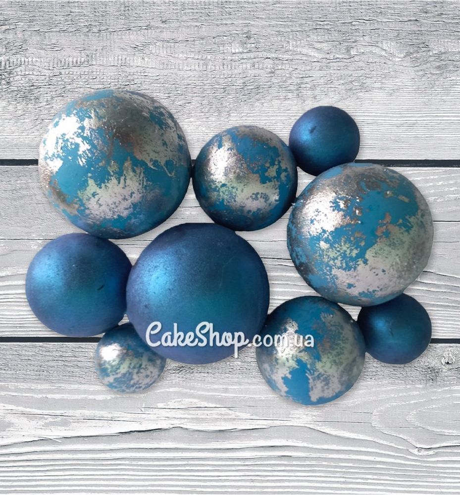 Сфера шоколадная IR Синий мрамор-синий блеск - фото