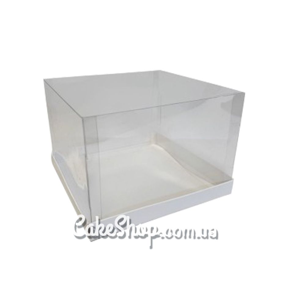 Коробка Аквариум для бенто-торта Белая, 17х17х12 см - фото