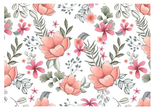 ⋗ Вафельна картинка Квітковий принт 12 купити в Україні ➛ CakeShop.com.ua, фото