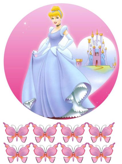 ⋗ Вафельная картинка Принцесса Золушка купить в Украине ➛ CakeShop.com.ua, фото
