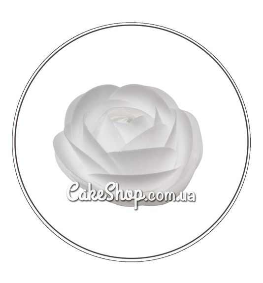 ⋗ Вафельный цветок Роза Белая 1 шт ТМ ДомК купить в Украине ➛ CakeShop.com.ua, фото