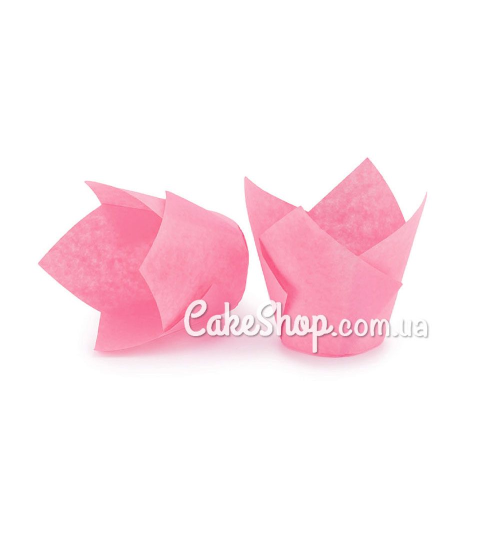 ⋗ Форма паперова для кексів Тюльпан ніжно рожева, 10 шт. купити в Україні ➛ CakeShop.com.ua, фото