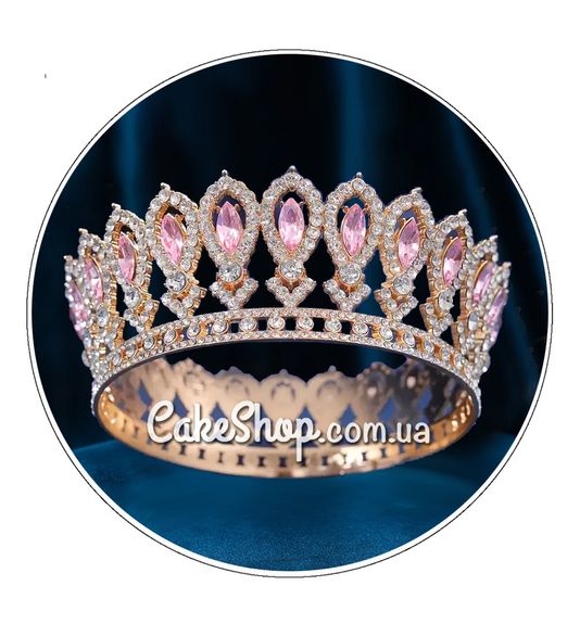 ⋗ Корона Бардийская Золото/Розовый кварц купить в Украине ➛ CakeShop.com.ua, фото