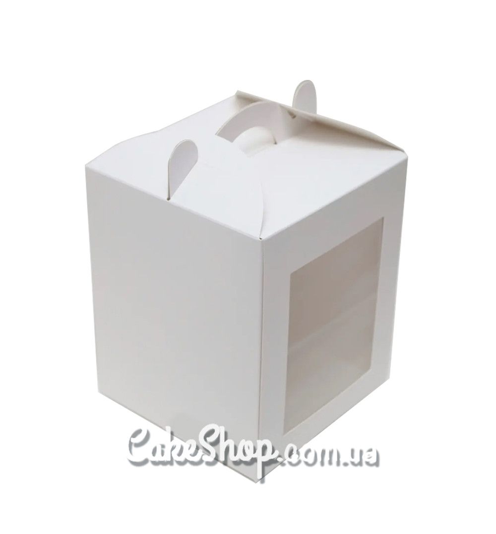 ⋗ Коробка для пасхальных куличей мелованная 17х17х21 см, Белая купить в Украине ➛ CakeShop.com.ua, фото