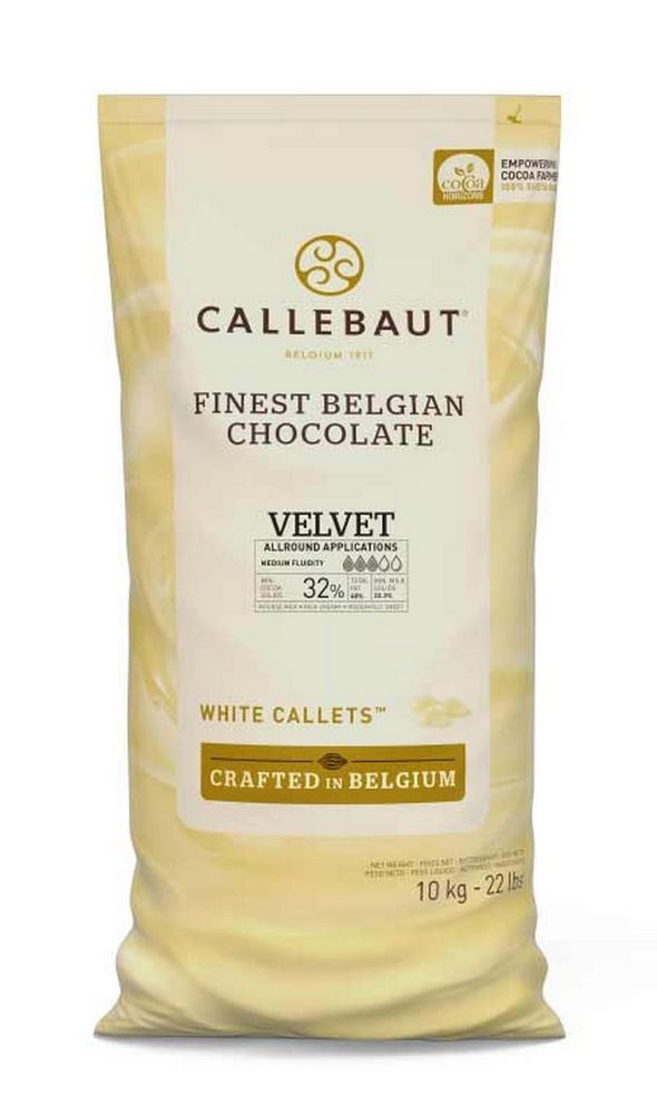Шоколад бельгийский Callebaut Velvet белый 32% в дисках, 10 кг - фото