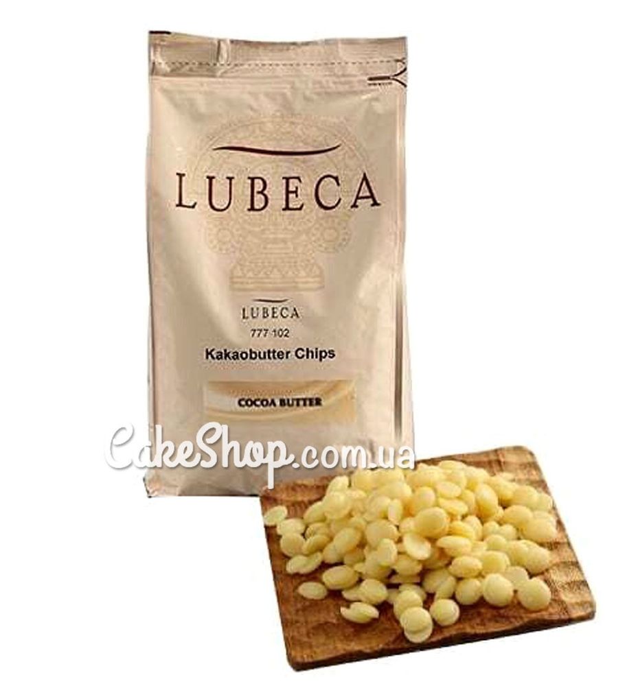 Какао-масло в дропсах дезодорированное Lubeca, 1 кг - фото