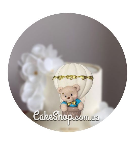 ⋗ Шоколадная фигурка Мишка на воздушном шаре Беж-Белый ТМ ДимК купить в Украине ➛ CakeShop.com.ua, фото