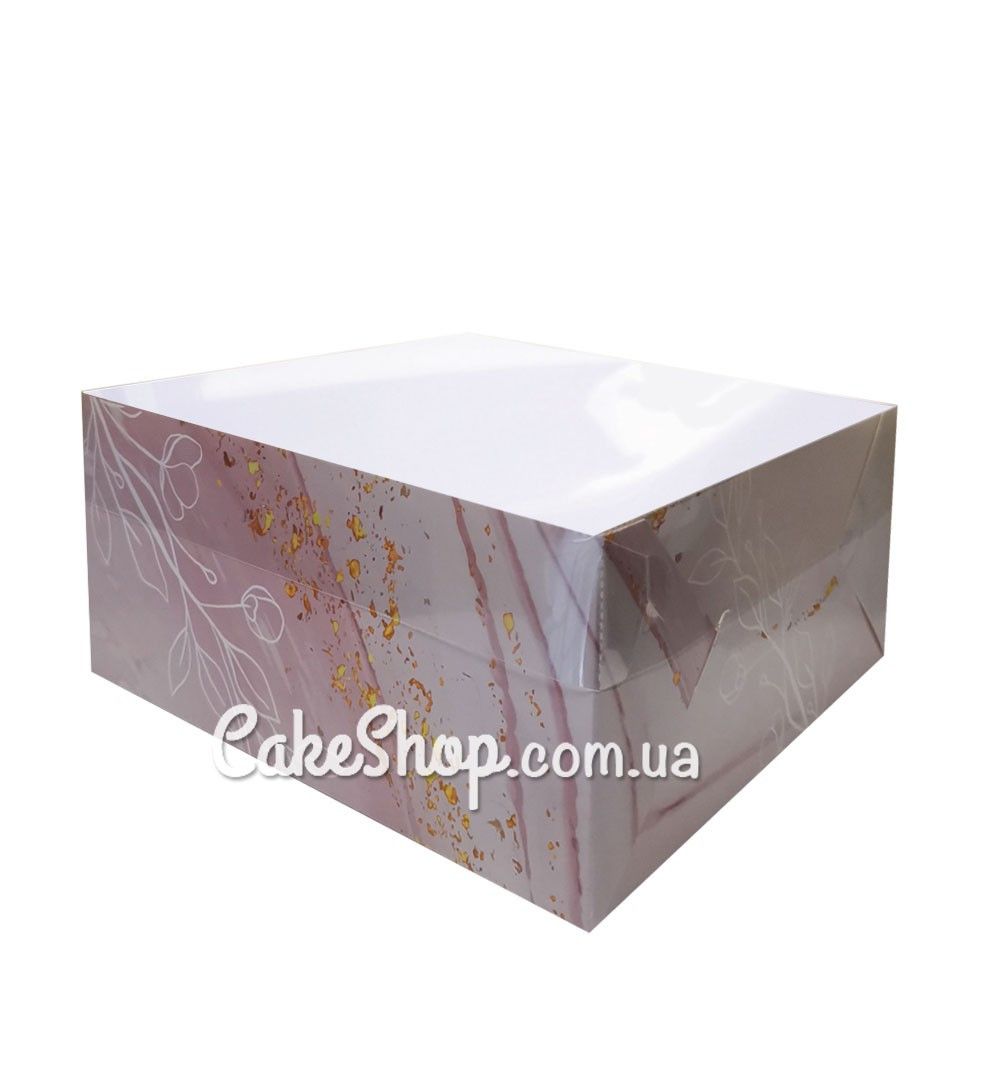⋗ Коробка для десертів із прозорою кришкою Лілова, 16х16х8 см купити в Україні ➛ CakeShop.com.ua, фото