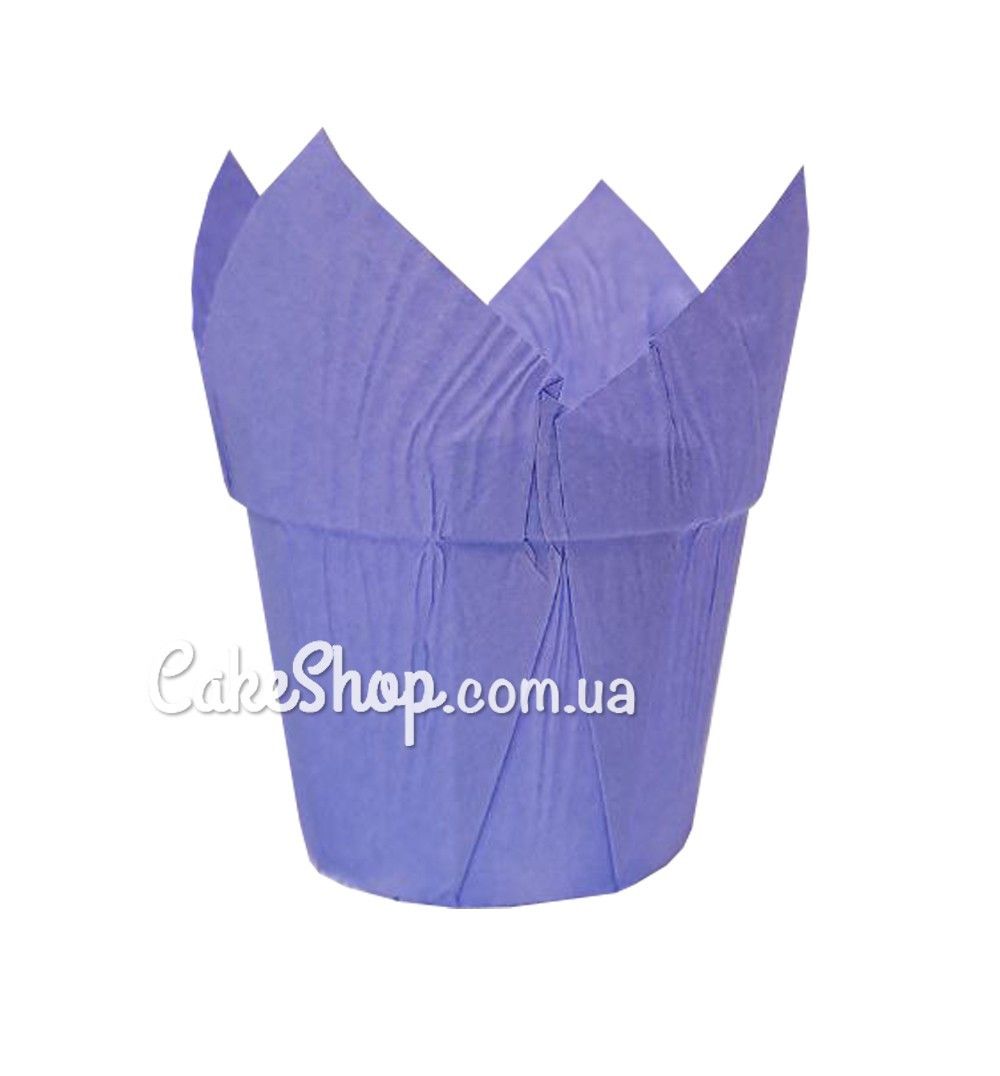 ⋗ Форма паперова для кексів Тюльпан з бортом фіолетова, 10 шт купити в Україні ➛ CakeShop.com.ua, фото