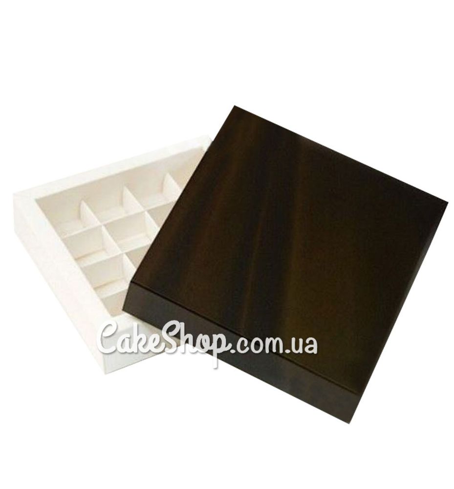 Коробка-пенал на 16 конфет без окна Шоколад, 18,5х18,5х4,2 см - фото