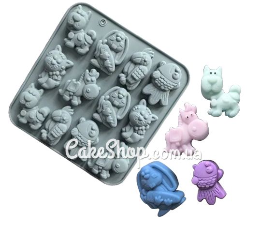 ⋗ Силіконова форма Звірята, 12 шт купити в Україні ➛ CakeShop.com.ua, фото