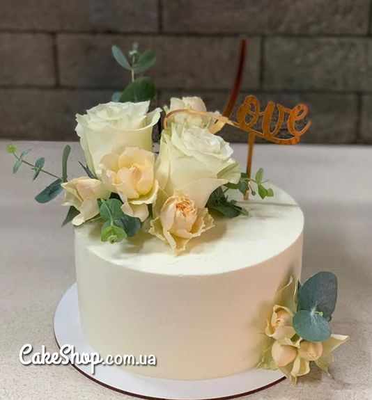 ⋗ Акриловий топпер DZ Love золото купити в Україні ➛ CakeShop.com.ua, фото