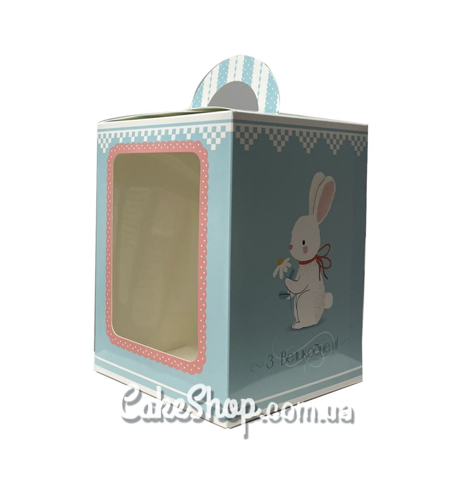Коробка для великодніх пасок 15х15х20 см, Блакитний кролик - фото