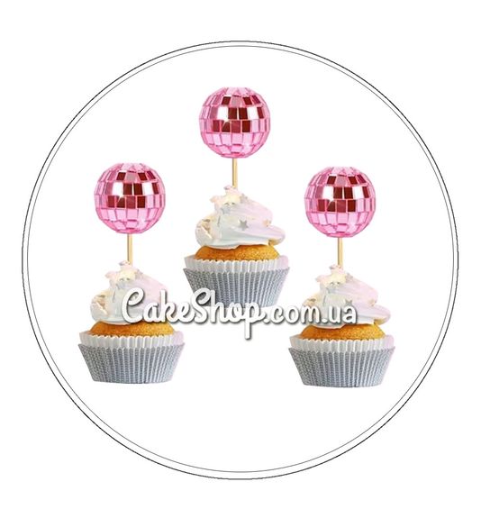 ⋗ Диско шары светло-розовые со шпажками, 12 шт купить в Украине ➛ CakeShop.com.ua, фото
