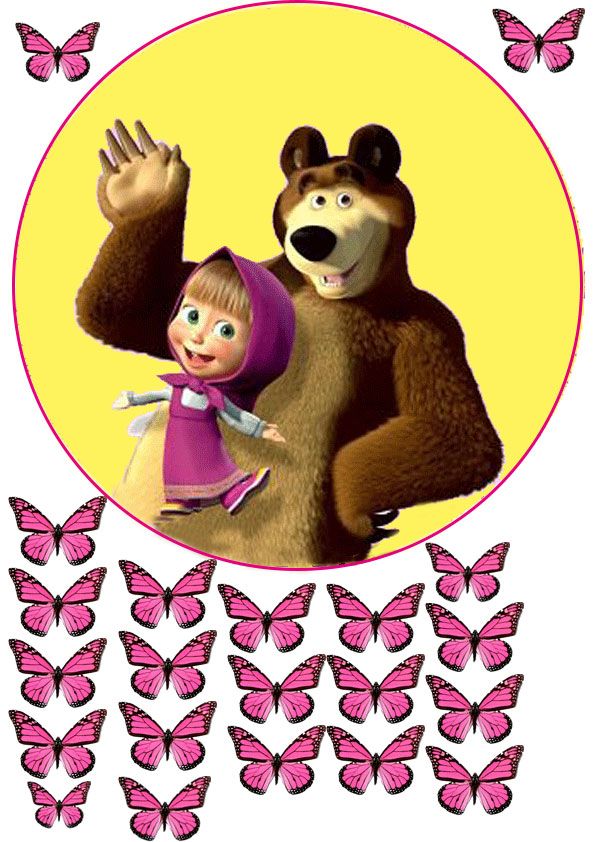 ⋗ Сахарная картинка Маша и Медведь 9 купить в Украине ➛ CakeShop.com.ua, фото
