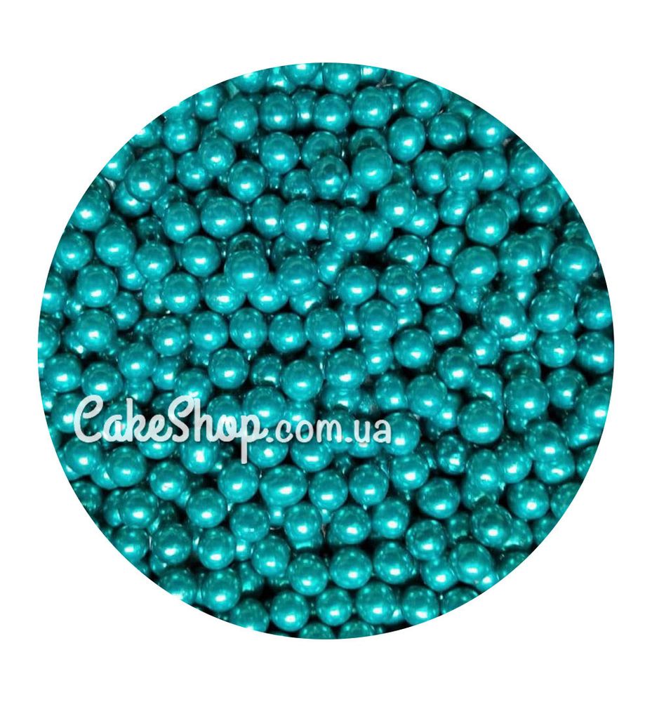 Посыпка шарики металлик Синие 5 мм, 50 г - фото