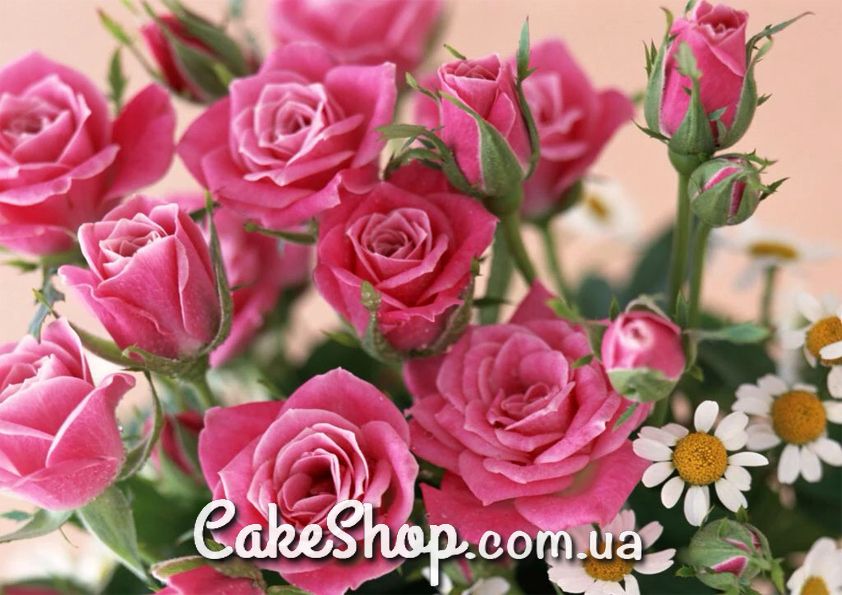 ⋗ Сахарная картинка Розы 1 купить в Украине ➛ CakeShop.com.ua, фото