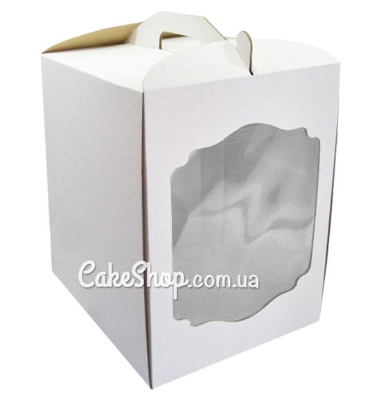 ⋗ Коробка для торта с окном Белая, 30х30х41 см купить в Украине ➛ CakeShop.com.ua, фото