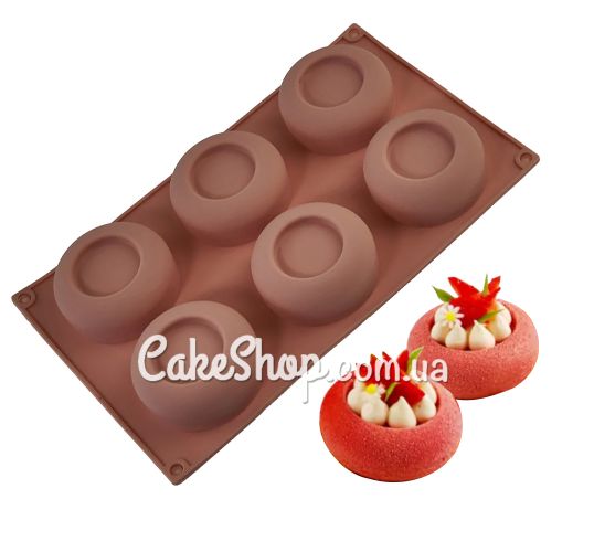 ⋗ Силіконова форма для євродесертів Мусове тістечко 6 шт купити в Україні ➛ CakeShop.com.ua, фото