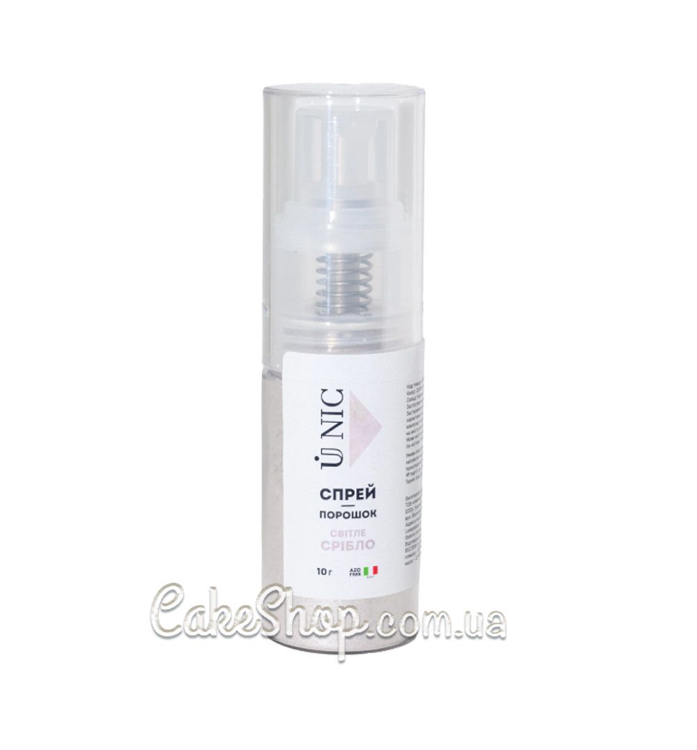 ⋗ Спрей-кандурин U NIC Серебро, 10 г купить в Украине ➛ CakeShop.com.ua, фото
