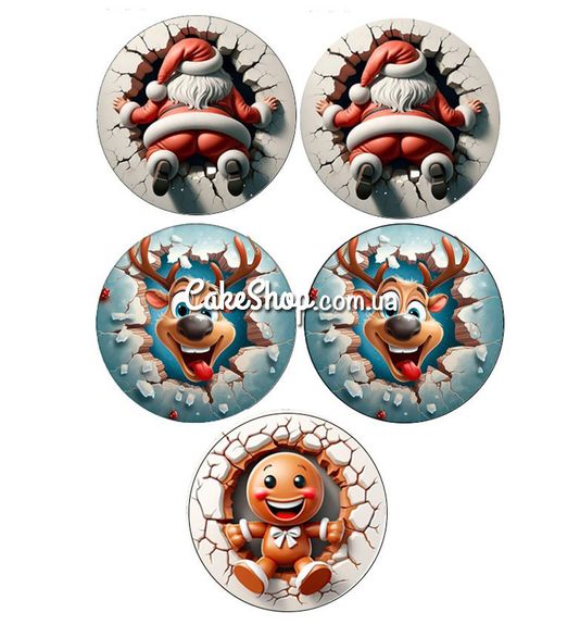 ⋗ Сахарная картинка Бенто-торт Новый год 8 купить в Украине ➛ CakeShop.com.ua, фото