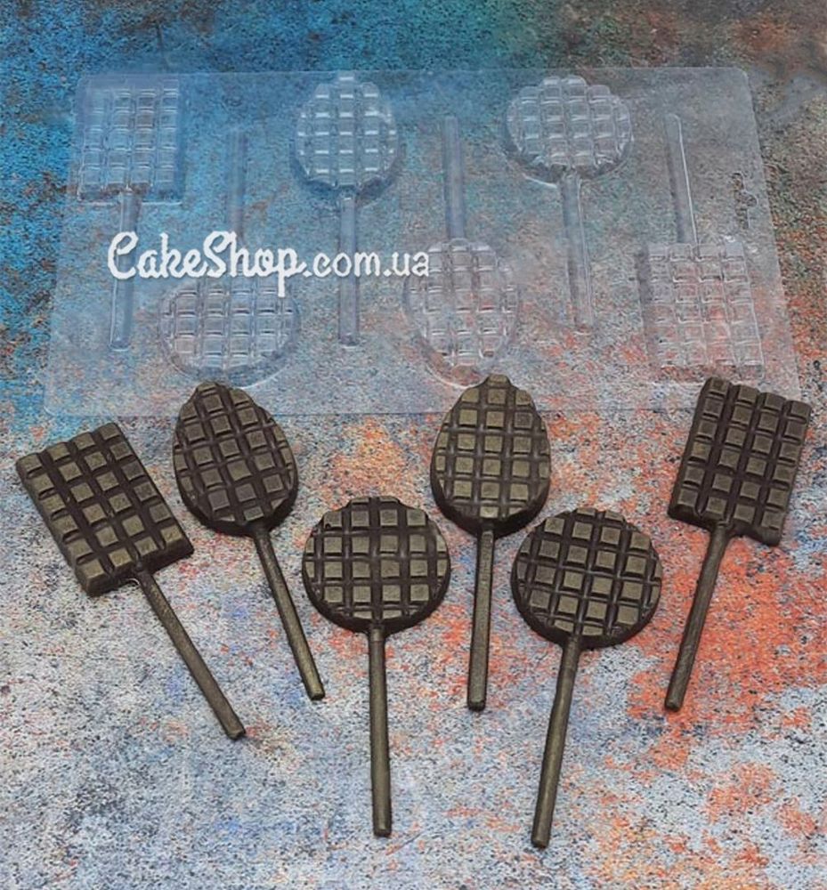 Пластикова форма для шоколаду Цукерки на паличці Геометрія - фото