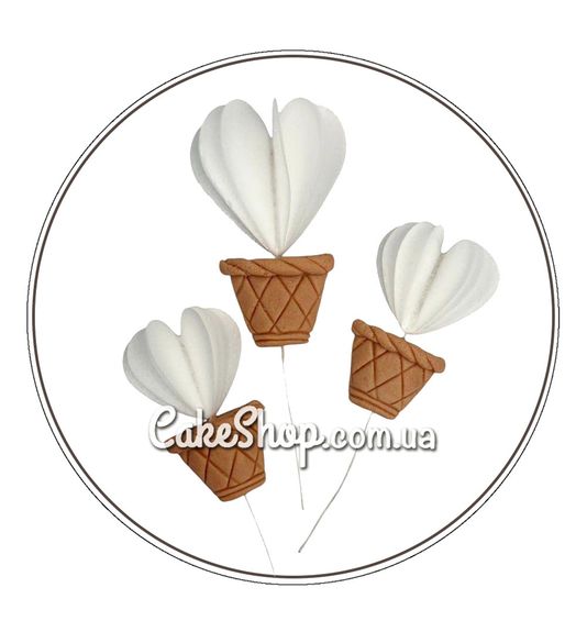 ⋗ Вафельный цветок Воздушные шары 3 шт ТМ Сладо купить в Украине ➛ CakeShop.com.ua, фото