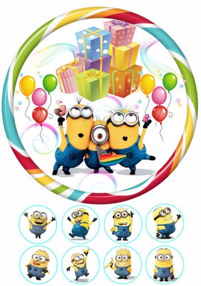 ⋗ Вафельная картинка Миньоны 3 купить в Украине ➛ CakeShop.com.ua, фото